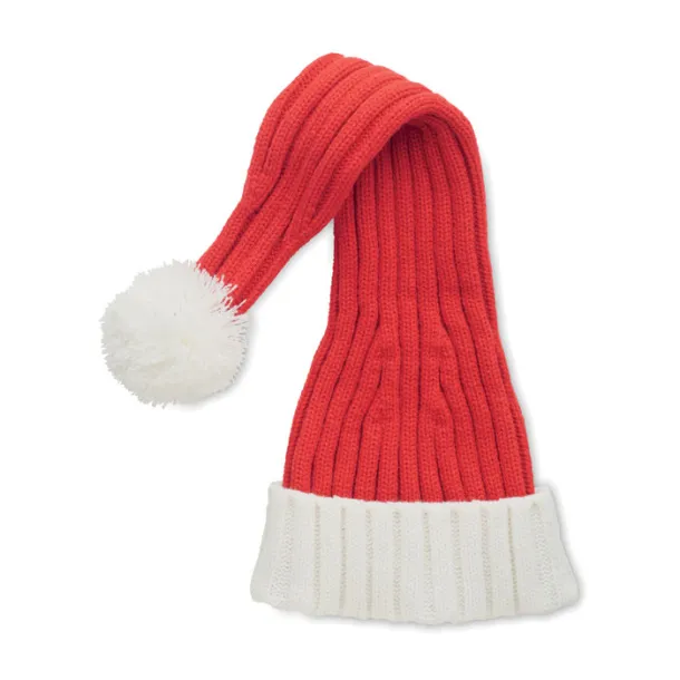 ORION Long Christmas knitted beanie Red