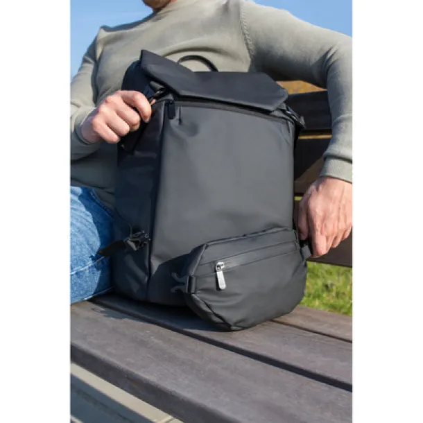 Chaundrise Ruksak za laptop 15,6" 2 u 1, torba oko struka Crna