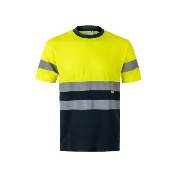 VL BRAHMA LARGE Two-tone bird-eye technical T-shirt (140g/m²), in polyester (100%) Navy Blue Yellow