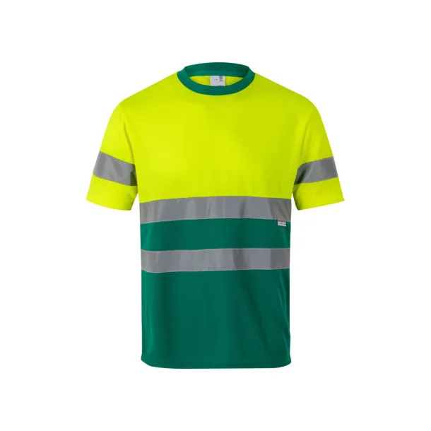 VL BRAHMA LARGE Two-tone bird-eye technical T-shirt (140g/m²), in polyester (100%) Green Yellow