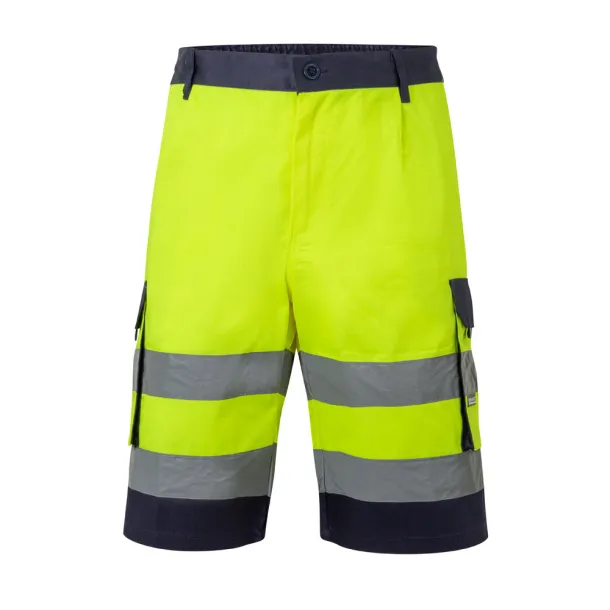 VL HADES Two-tone multi-pocket Bermuda shorts (210g/m²), in cotton (20%) and polyester (80%) Yellow