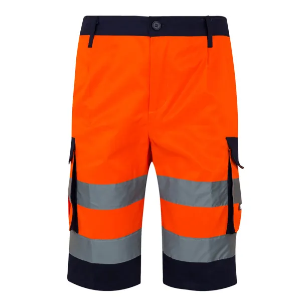 VL HADES Two-tone multi-pocket Bermuda shorts (210g/m²), in cotton (20%) and polyester (80%) Orange