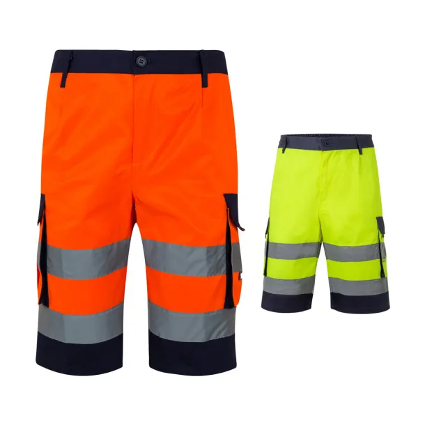 VL HADES Two-tone multi-pocket Bermuda shorts (210g/m²), in cotton (20%) and polyester (80%)