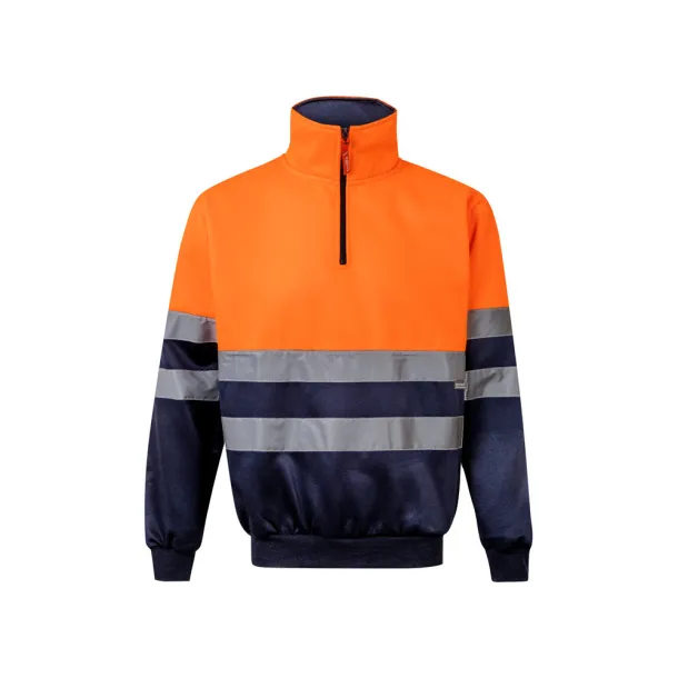 VL THOR LARGE Two-tone sweatshirt (300g/m²) in polyester fleece (100%) Navy Blue Orange