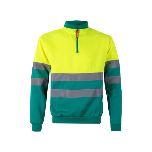 VL THOR LARGE Two-tone sweatshirt (300g/m²) in polyester fleece (100%) Green Yellow