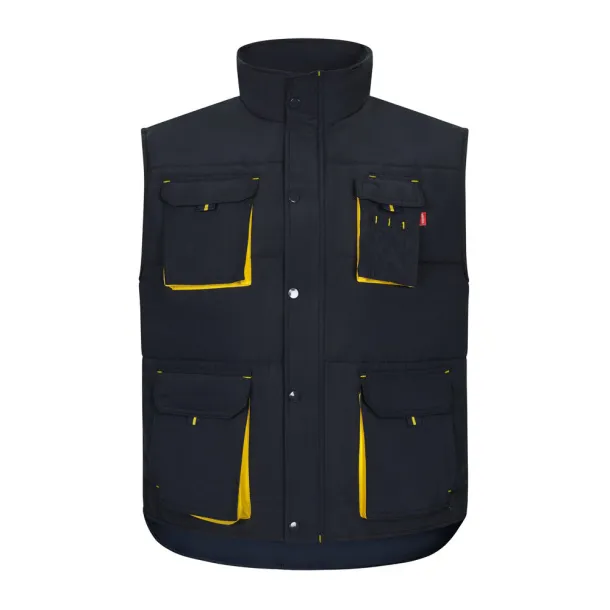 VL NERGAL Padded vest, two-tone, multi-pocket (120g/m²), in polyester (100%) Navy Blue Yellow