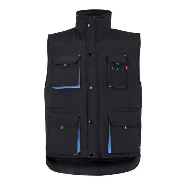 VL NERGAL Padded vest, two-tone, multi-pocket (120g/m²), in polyester (100%) Black Light blue