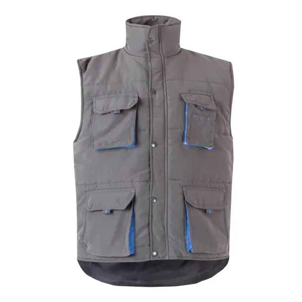 VL NERGAL Padded vest, two-tone, multi-pocket (120g/m²), in polyester (100%) Grey Light blue