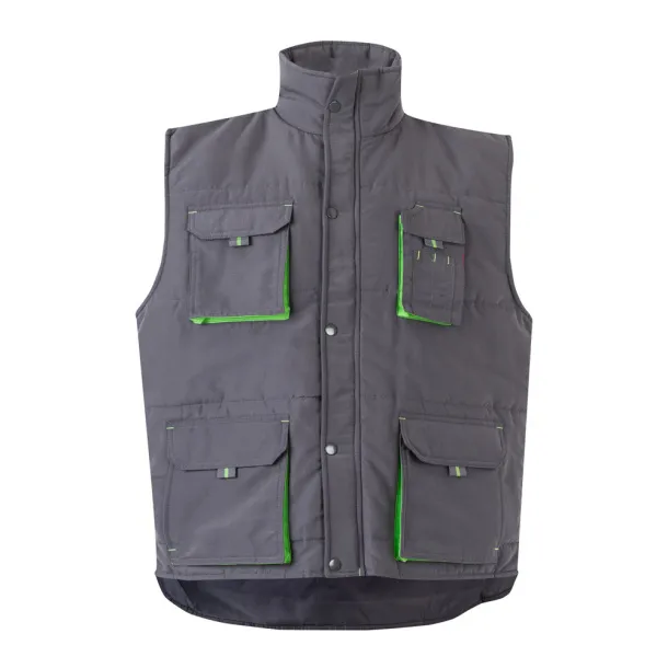 VL NERGAL Padded vest, two-tone, multi-pocket (120g/m²), in polyester (100%) Grey Green