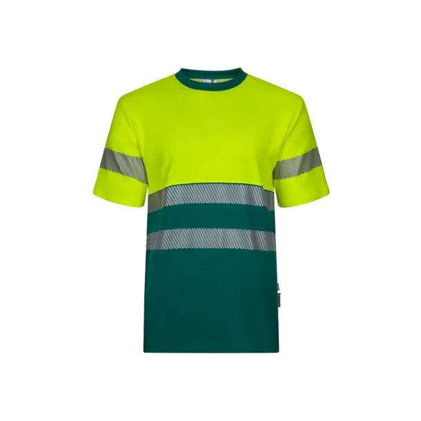 VL BASTET Two-tone piqué T-shirt (150g/m²), in cotton (55%) and polyester (45%) Green Yellow