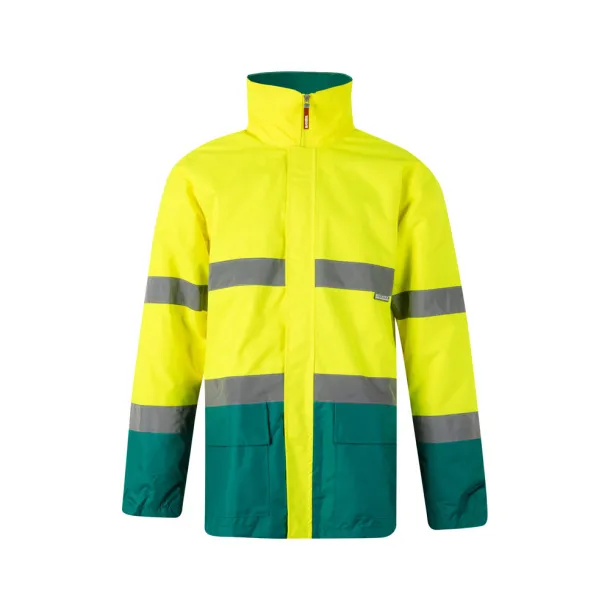 VL THEMIS Two-tone parka (190g/m²), in polyester (100%), with PU coating Green Yellow