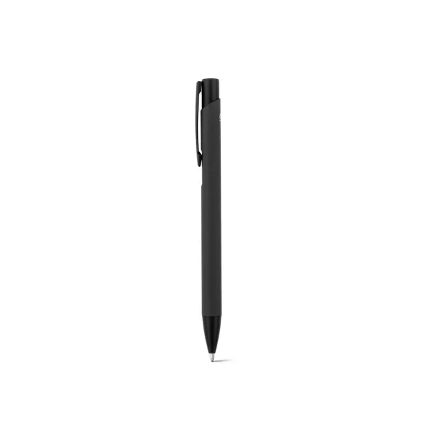 CLINT Recycled aluminium (100% rAL) ballpoint pen with rubber finish Black