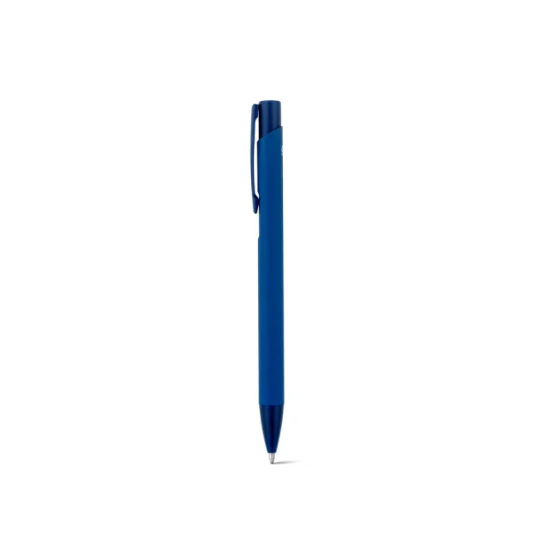 CLINT Recycled aluminium (100% rAL) ballpoint pen with rubber finish Blue