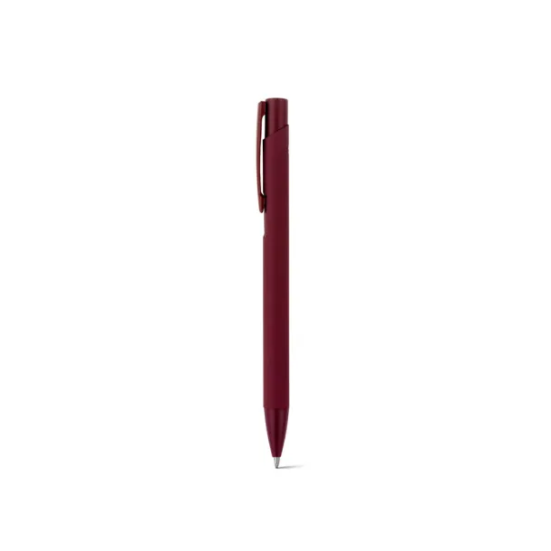 CLINT Recycled aluminium (100% rAL) ballpoint pen with rubber finish Burgundy