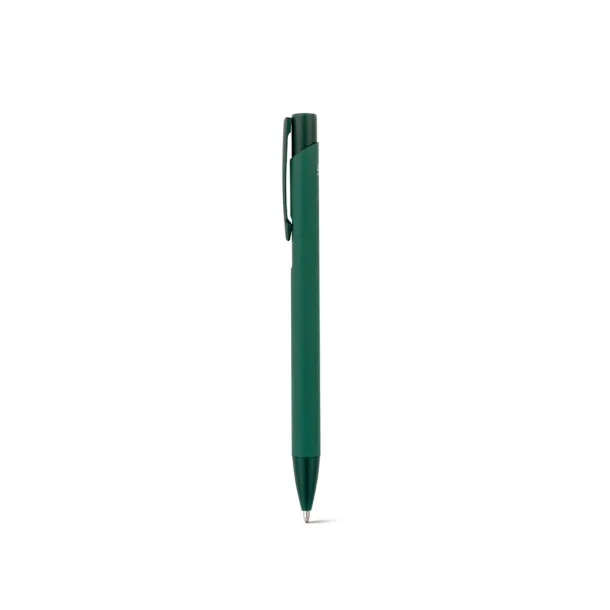 CLINT Recycled aluminium (100% rAL) ballpoint pen with rubber finish Dark green