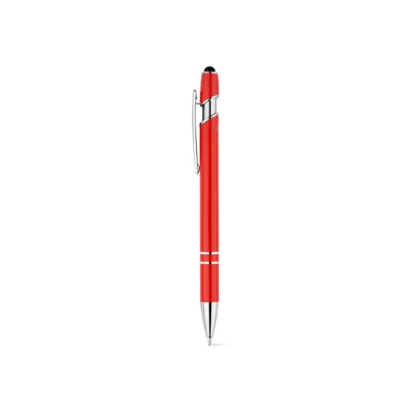 NEIL Ballpoint pen with recycled aluminium (100% rAL) body and touch tip Red