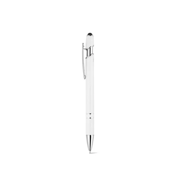 NEIL Ballpoint pen with recycled aluminium (100% rAL) body and touch tip White