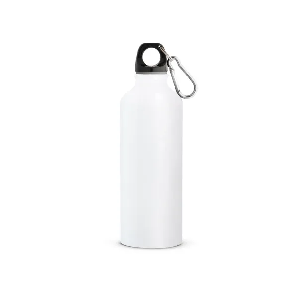 RE-LANDSCAPE M Recycled aluminium bottle with carabiner 530 mL White