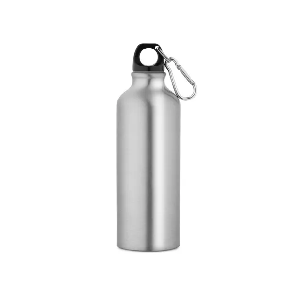 RE-LANDSCAPE M Recycled aluminium bottle with carabiner 530 mL Satin silver