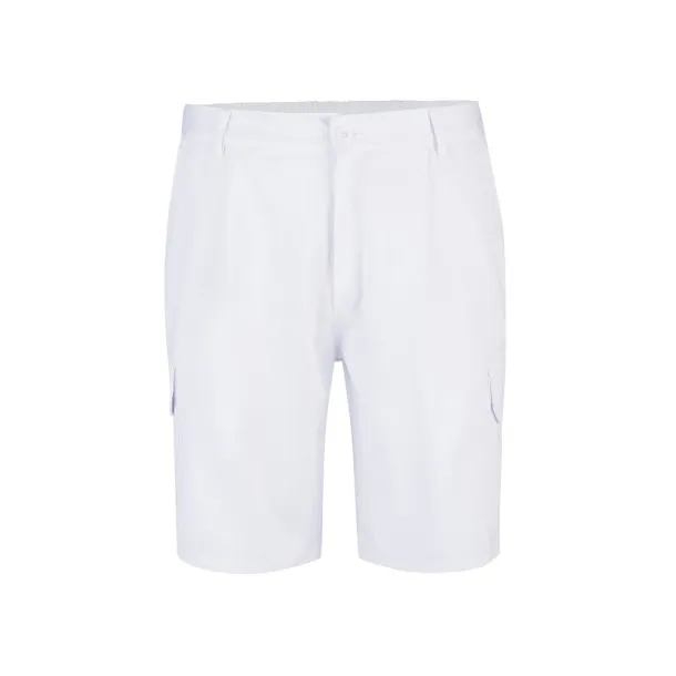 VL CHIONE Bermuda shorts in multi-pocket twill (200g/m²), in cotton (35%) and polyester (65%) White