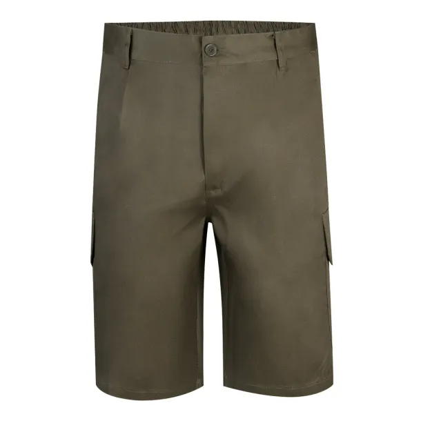 VL CHIONE Bermuda shorts in multi-pocket twill (200g/m²), in cotton (35%) and polyester (65%) Army green