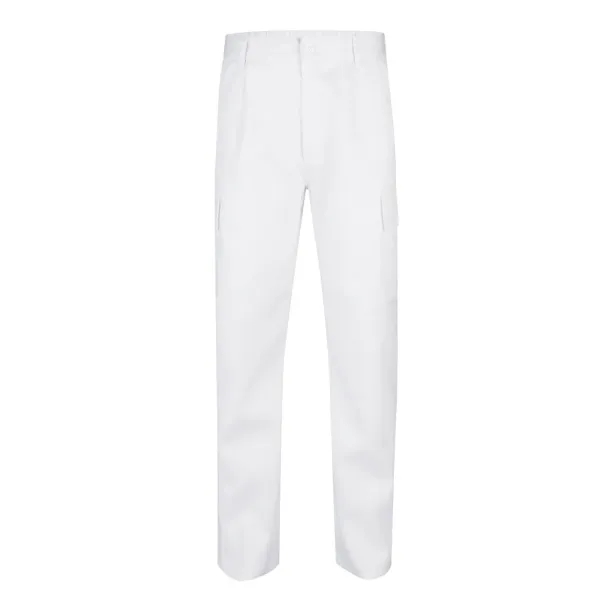 VL AINE Multi-pocket twill trousers (190g/m²), in cotton (20%) and polyester (80%) White