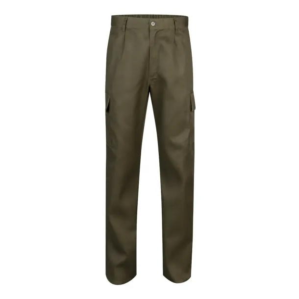 VL AINE Multi-pocket twill trousers (190g/m²), in cotton (20%) and polyester (80%) Army green