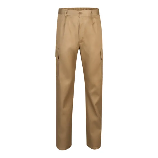 VL AINE Multi-pocket twill trousers (190g/m²), in cotton (20%) and polyester (80%) Natural