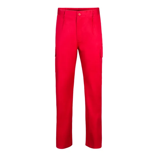 VL MABON Multi-pocket twill trousers (200g/m²), in cotton (35%) and polyester (65%) Red