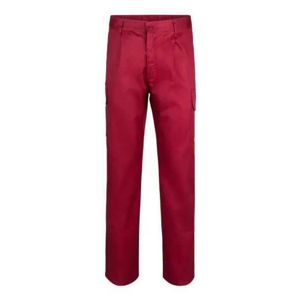 VL MABON Multi-pocket twill trousers (200g/m²), in cotton (35%) and polyester (65%) Burgundy