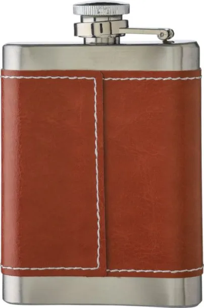 Cedric Stainless steel hip flask brown