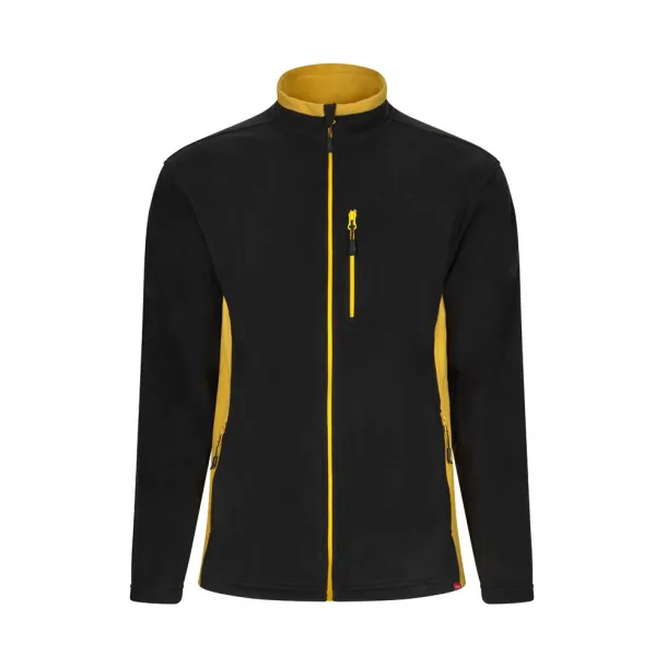 VL GERAS Two-tone fleece jacket (220g/m²) in polyester (100%) Black Yellow