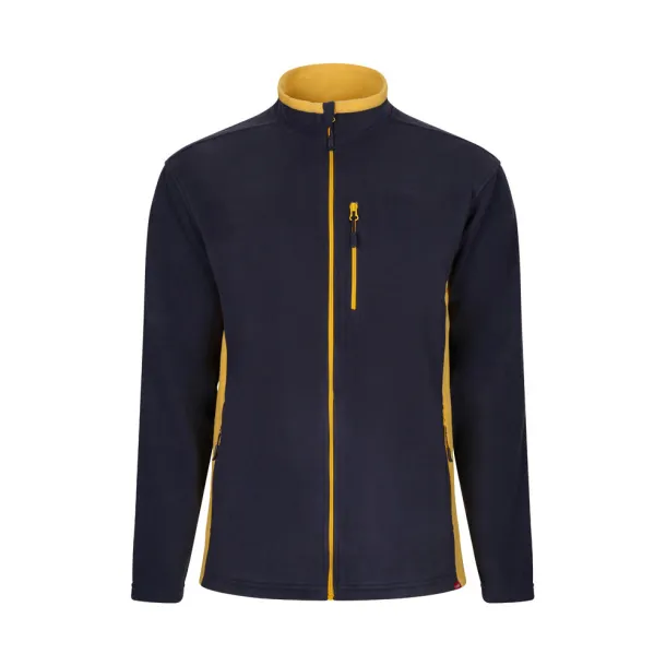 VL GERAS Two-tone fleece jacket (220g/m²) in polyester (100%) Navy Blue Yellow