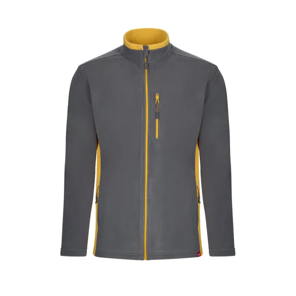 VL GERAS Two-tone fleece jacket (220g/m²) in polyester (100%) Grey Yellow