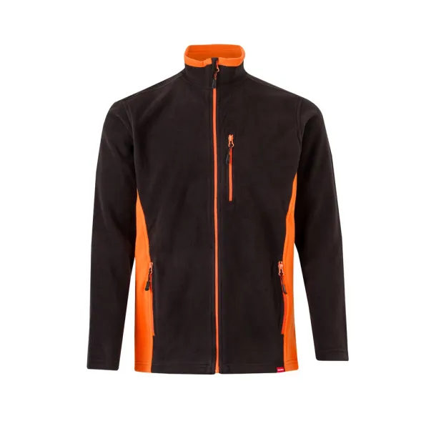 VL GERAS Two-tone fleece jacket (220g/m²) in polyester (100%) Black Orange