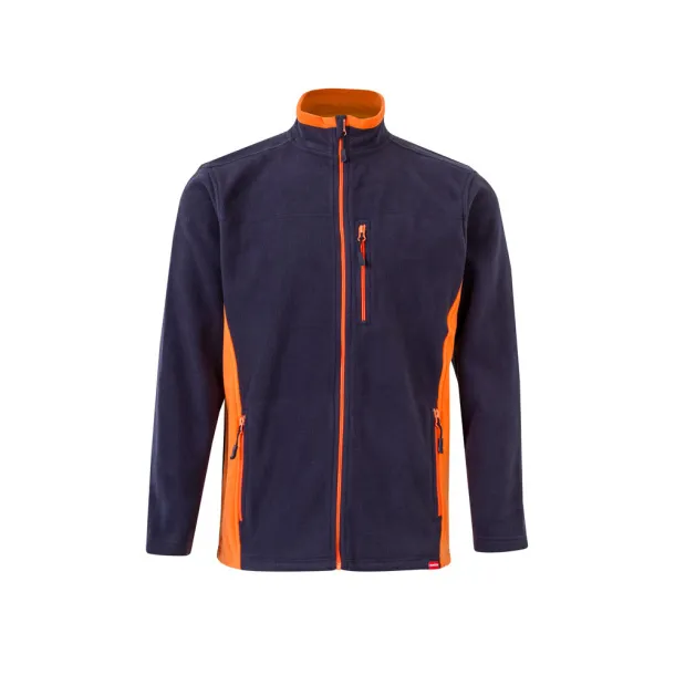 VL GERAS Two-tone fleece jacket (220g/m²) in polyester (100%) Navy Blue Orange