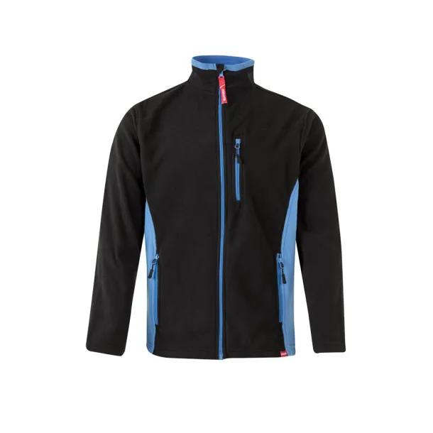 VL GERAS Two-tone fleece jacket (220g/m²) in polyester (100%) Black Light blue