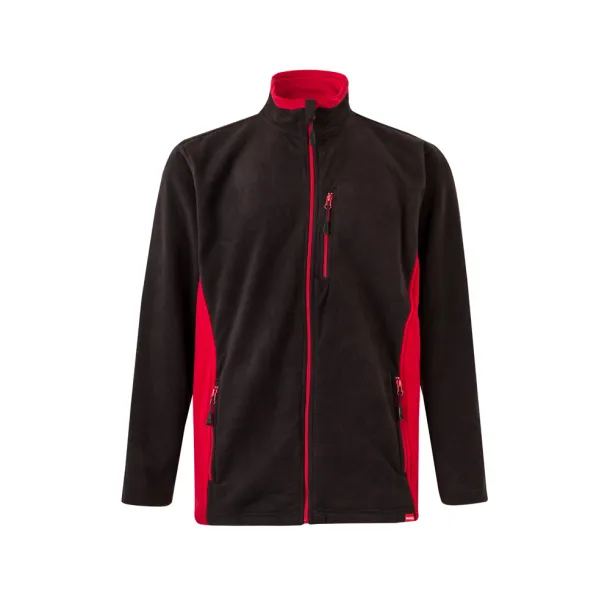 VL GERAS Two-tone fleece jacket (220g/m²) in polyester (100%) Black Red