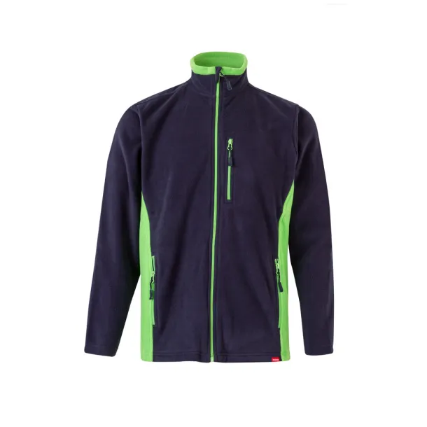 VL GERAS Two-tone fleece jacket (220g/m²) in polyester (100%) Navy Blue Green