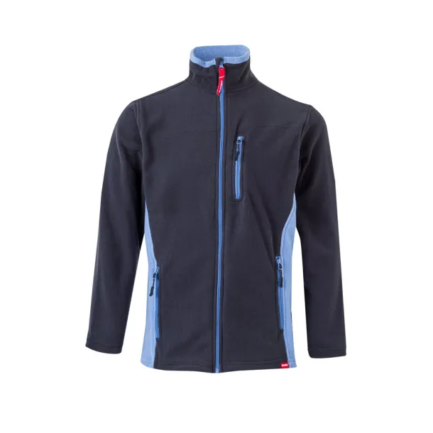 VL GERAS Two-tone fleece jacket (220g/m²) in polyester (100%) Navy Blue Light blue