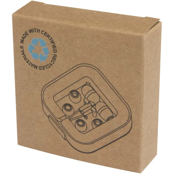 Baekdu wired Type-C headset with recycled plastic storage box Crna