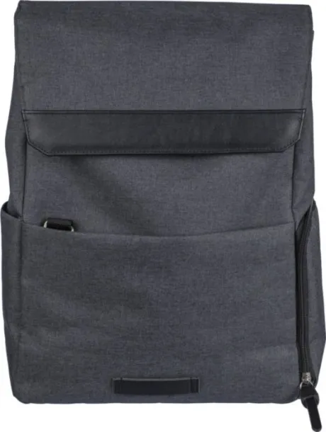 Dennis 600D polyester canvas 15 inch laptop backpack black