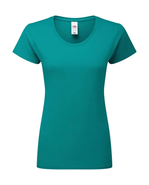  Ženska kratka majica od prstenastog pamuka, 195 g/m² - Fruit of the Loom Ocean Teal