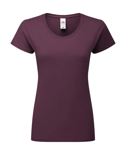  Ženska kratka majica od prstenastog pamuka, 195 g/m² - Fruit of the Loom Dark Plum