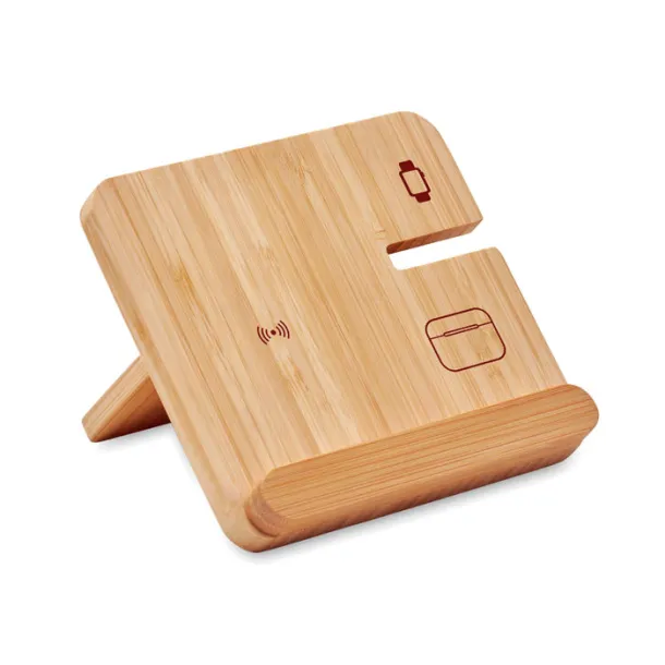 BOOGAR 3 in 1 15W wireless charger Wood