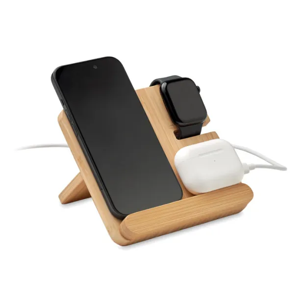 BOOGAR 3 in 1 15W wireless charger Wood