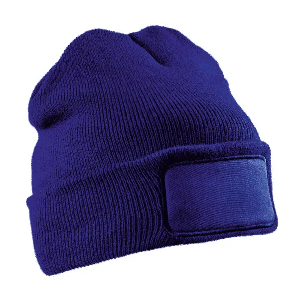  Recycled Double Knit Printers Beanie - Result Recycled Royal