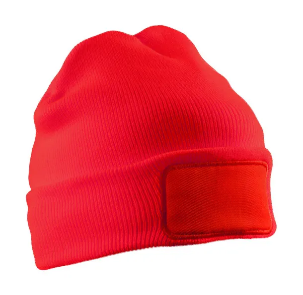  Recycled Double Knit Printers Beanie - Result Genuine Recycled Crvena