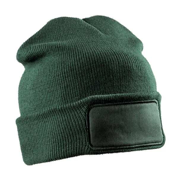  Recycled Double Knit Printers Beanie - Result Recycled Bottle Green