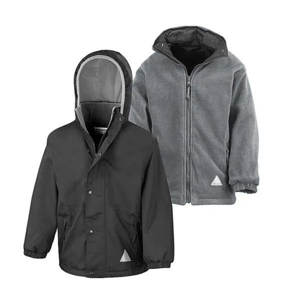  Junior Reversible Stormproof Jacket - Result Black Siva